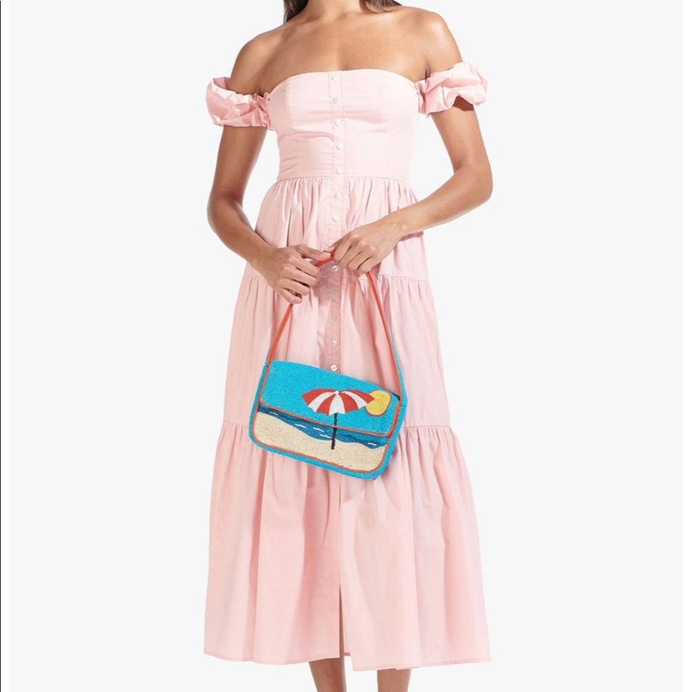 Pink Staud Elio Midi/Maxi dress size 10 NWT